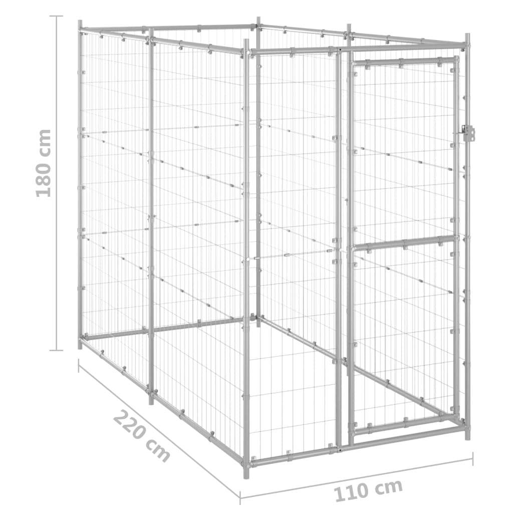 Outdoor Large dog kennel Galvanized steel-6