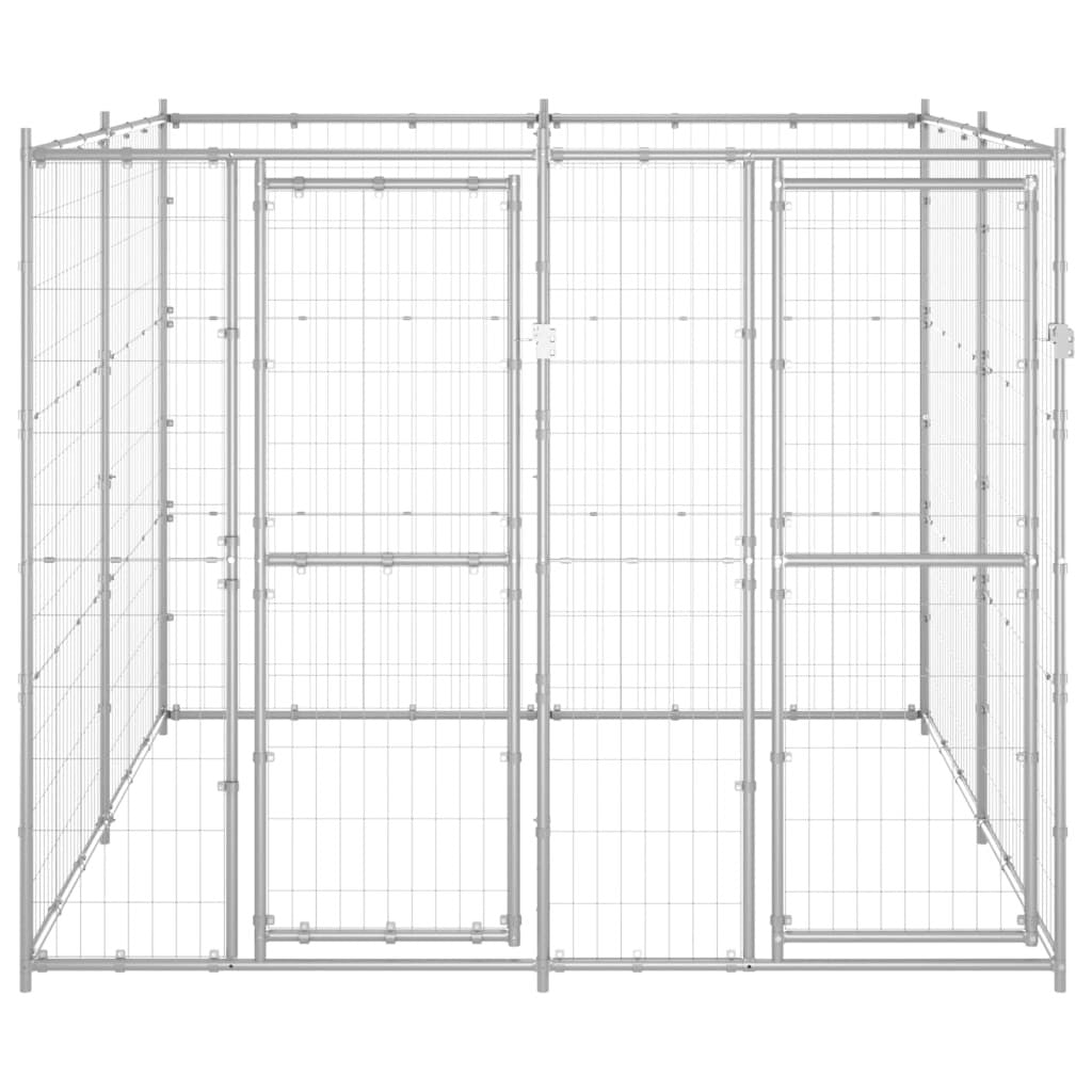 Outdoor Large dog kennel Galvanized steel-4