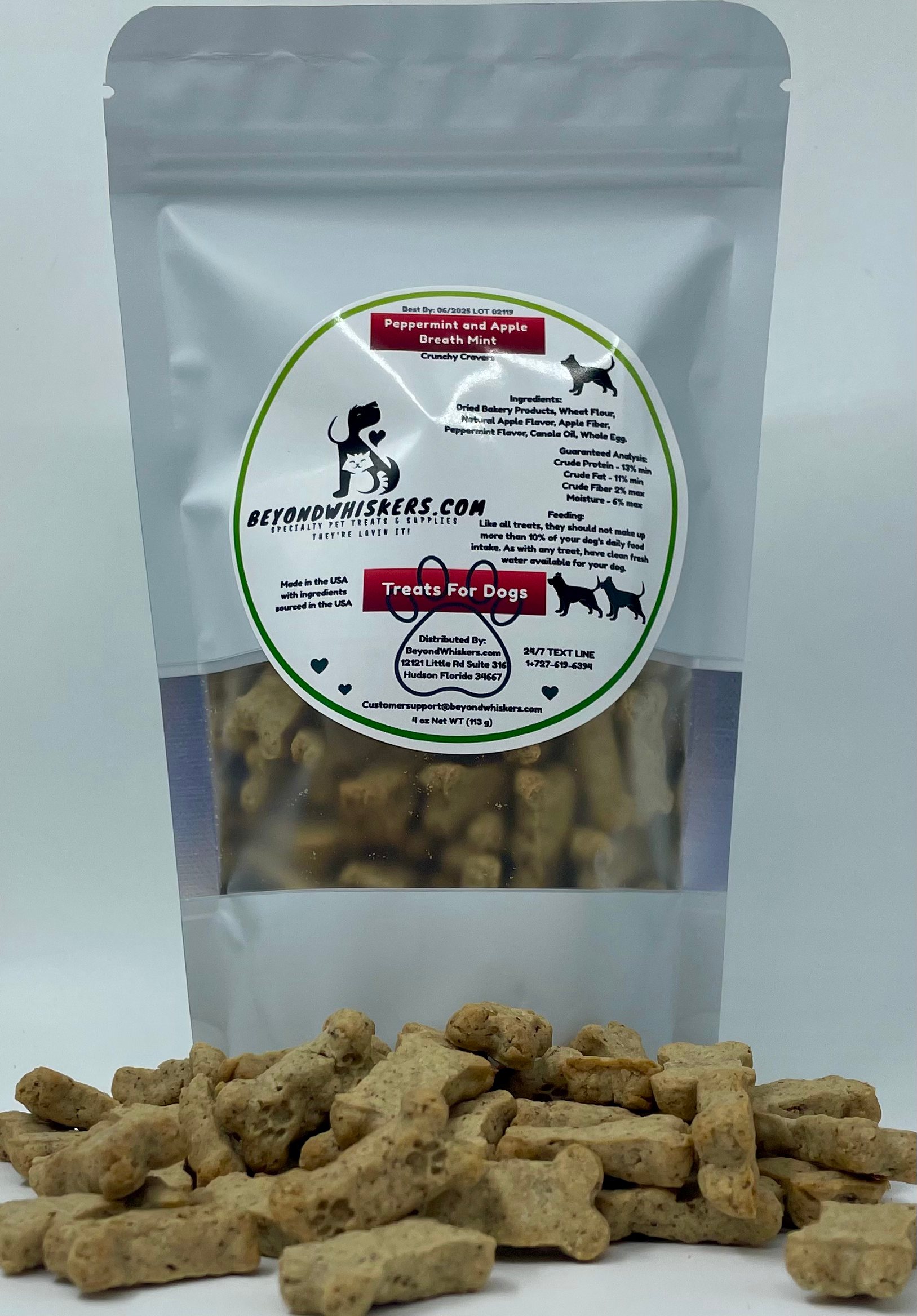 Peppermint and Apple Breath mint dog treats, Crunchy Cravers-0