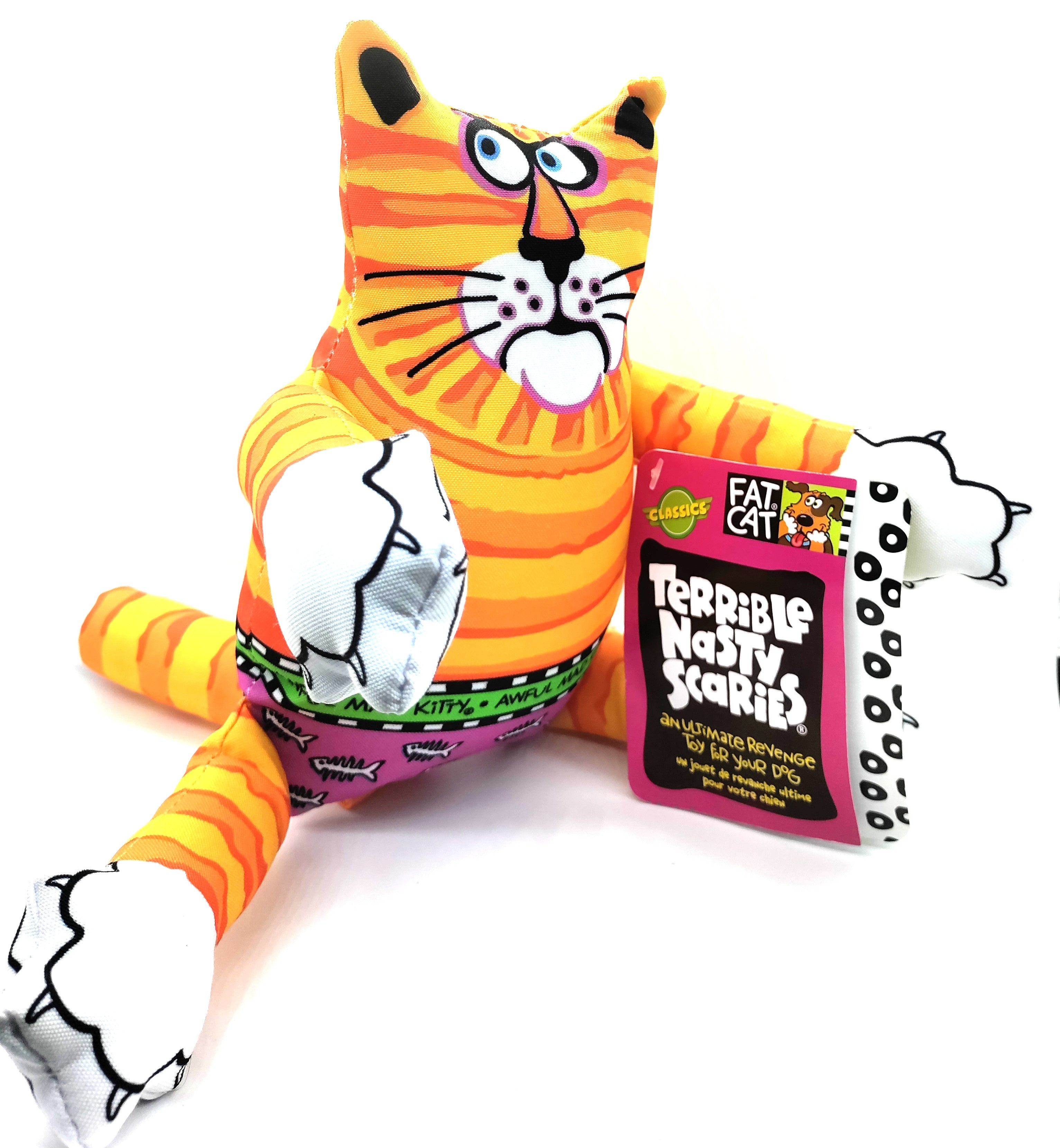 Fat Cat Classics Terrible Nasty Scaries Kitty Dog Toy  15 inches-0