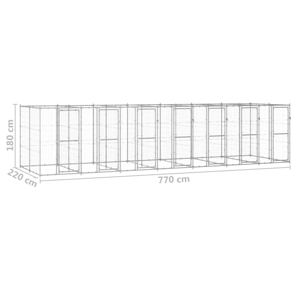 Outdoor Large dog kennel Galvanized steel-15