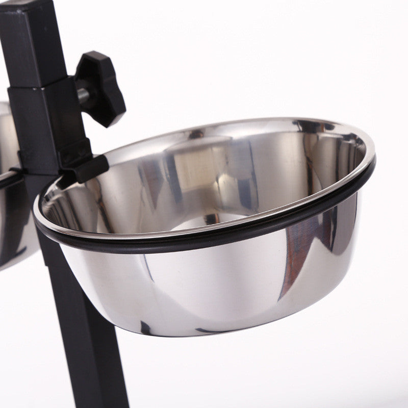 Stainless steel liftable dog bowl-4