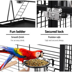 Pet Bird Cage with Perch 173cm-4