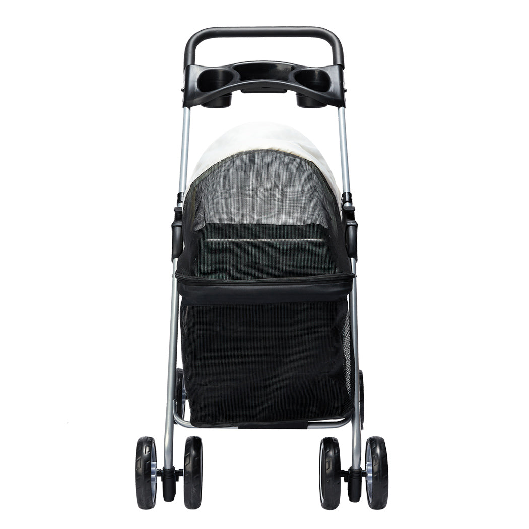 Pet Stroller Travel 4 Wheels Black-1