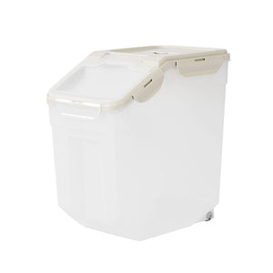 Pet Food Container Dog Cat Feeding Feeder Storage Box With Wheel 5L-1