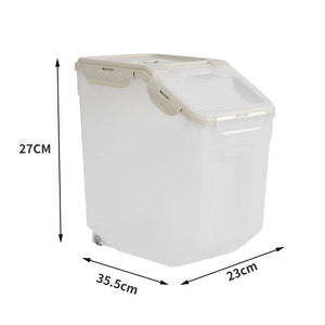 Pet Food Container Dog Cat Feeding Feeder Storage Box With Wheel 5L-2