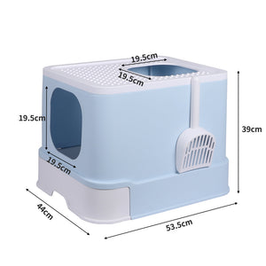 Fully Enclosed Kitty Toilet Basin in Blue-1