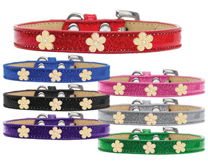 Dog, Puppy & Pet Widget Ice Cream Collar, "Gold Flower"-0