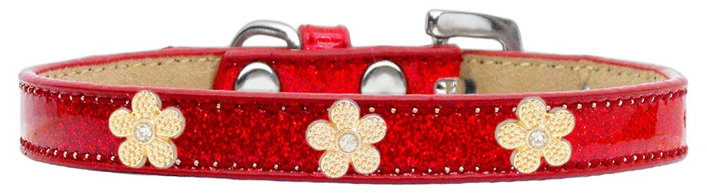 Dog, Puppy & Pet Widget Ice Cream Collar, "Gold Flower"-3