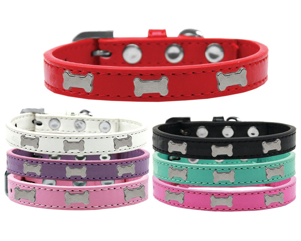 Dog, Puppy & Pet Widget Fashion  Collar, "Silver Bone"-0