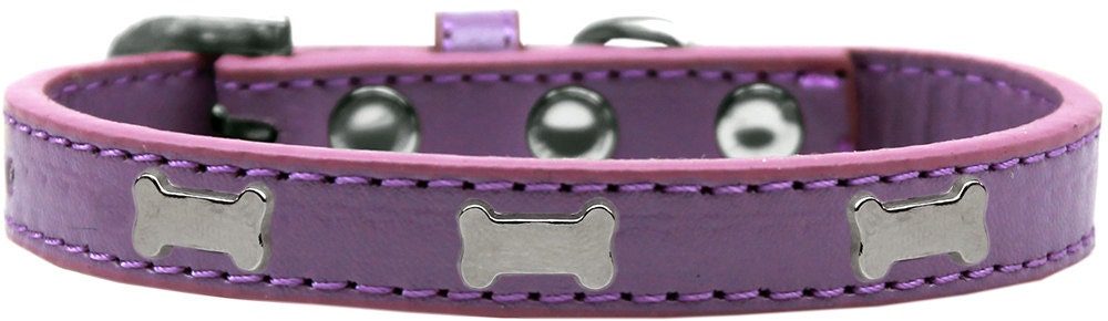 Dog, Puppy & Pet Widget Fashion  Collar, "Silver Bone"-3