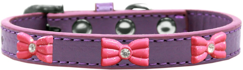 Dog, Puppy & Pet Widget Fashion Collar, "Pink Glitter Bow"-4