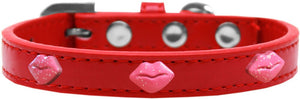 Dog, Puppy & Pet Widget Fashion  Collar, "Pink Glitter Lips"-3