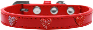 Dog, Puppy & Pet Widget Fashion  Collar, "Red Glitter Heart"-2