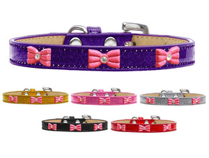 Dog, Puppy & Pet Widget Ice Cream Collar, "Pink Glitter Bow"-0