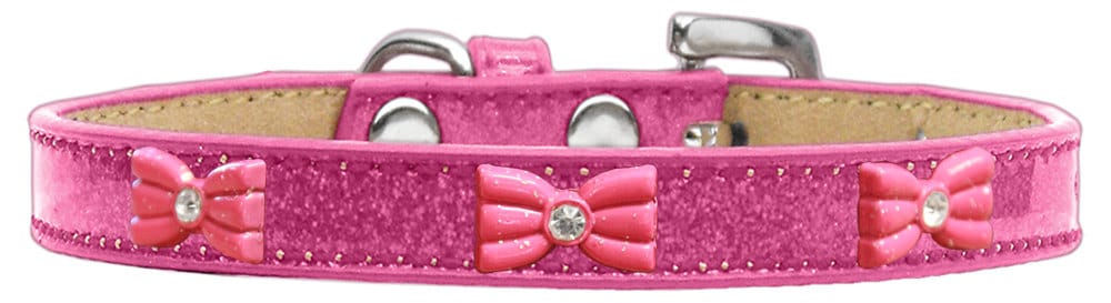 Dog, Puppy & Pet Widget Ice Cream Collar, "Pink Glitter Bow"-4