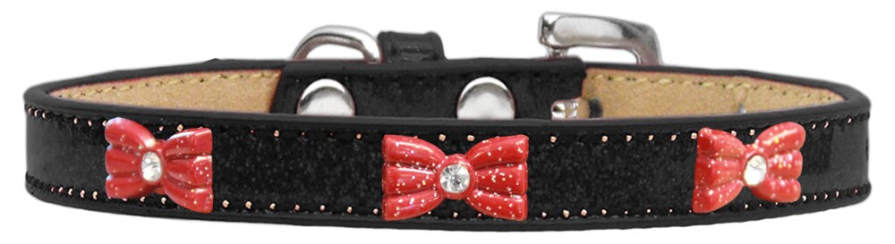 Dog, Puppy & Pet Widget Ice Cream Collar, "Red Glitter Bow"-3