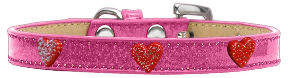 Dog, Puppy & Pet Widget Ice Cream Collar, "Red Glitter Heart"-2