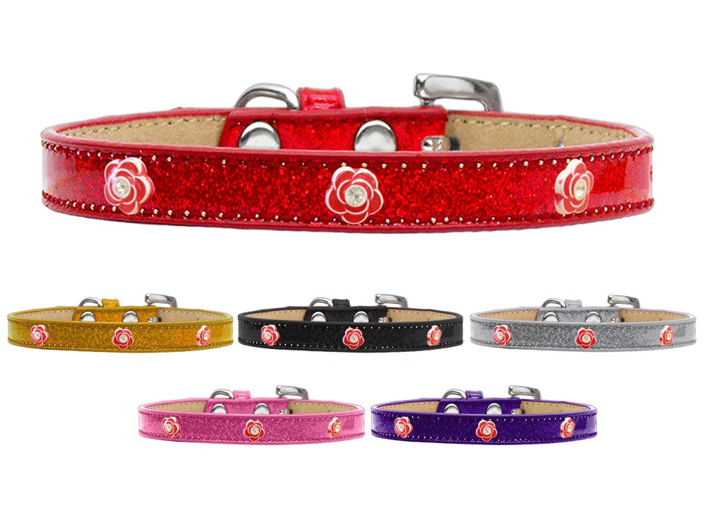 Dog, Puppy & Pet Widget Ice Cream Collar, "Red Roses"-0