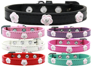 Dog, Puppy & Pet Widget Collar, "Light Pink Roses"-0