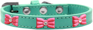 Dog, Puppy & Pet Widget Fashion Collar, "Pink Glitter Bow"-2