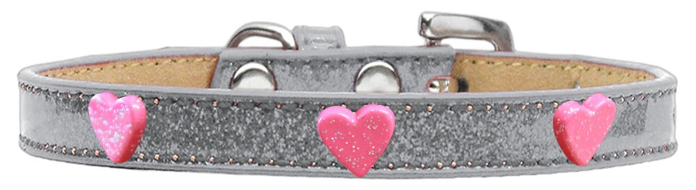 Dog, Puppy & Pet Widget Ice Cream Collar, "Pink Glitter Heart"-4