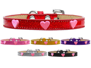 Dog, Puppy & Pet Widget Ice Cream Collar, "Pink Glitter Heart"-0