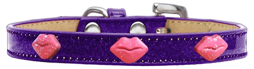 Dog, Puppy & Pet Widget Ice Cream Collar, "Pink Glitter Lips"-2