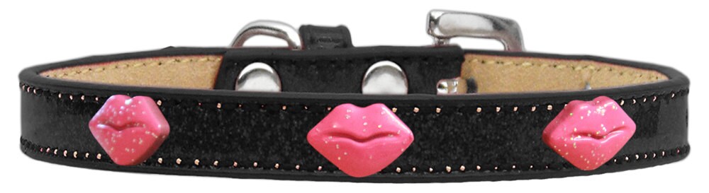 Dog, Puppy & Pet Widget Ice Cream Collar, "Pink Glitter Lips"-4