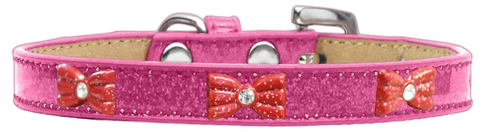 Dog, Puppy & Pet Widget Ice Cream Collar, "Red Glitter Bow"-4