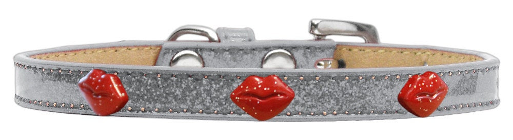 Dog, Puppy & Pet Widget Ice Cream Collar, "Red Glitter Lips"-3