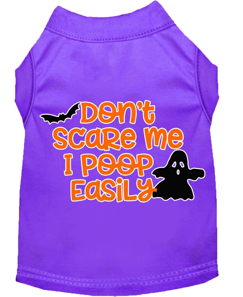 Halloween Pet Dog & Cat Shirt Screen Printed, "Don't Scare Me, I Poop Easily"-3