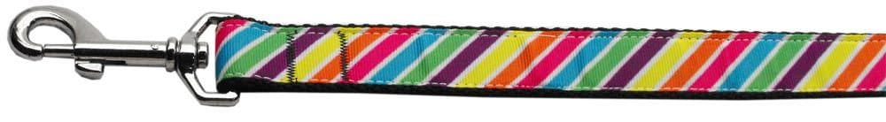 Pet Dog & Cat Nylon Collar or Leash, "Striped Rainbow"-3