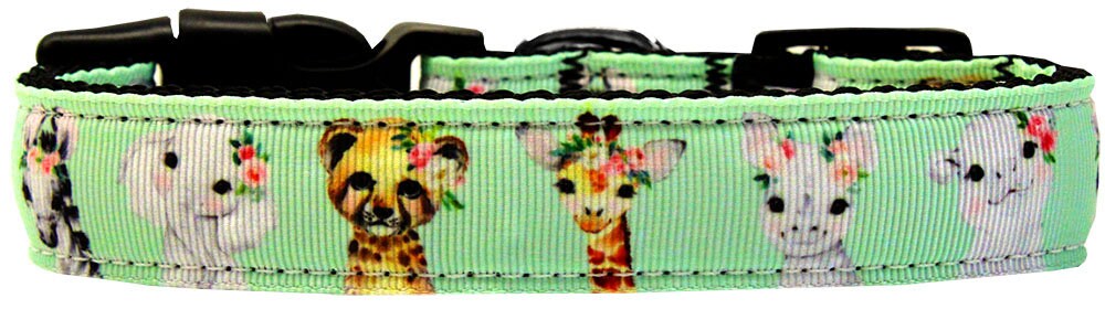 Pet Dog & Cat Nylon Collar or Leash, "Pretty Baby Jungle Babies"-3