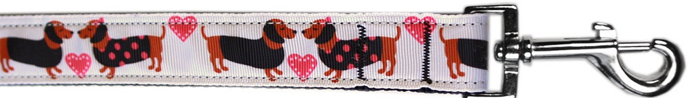 Pet Dog & Cat Nylon Collar or Leash, "Pink Doxie Love"-2