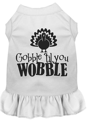 Thanksgiving Pet Dog & Cat Dress Screen Printed, "Gobble Til You Wobble"-3