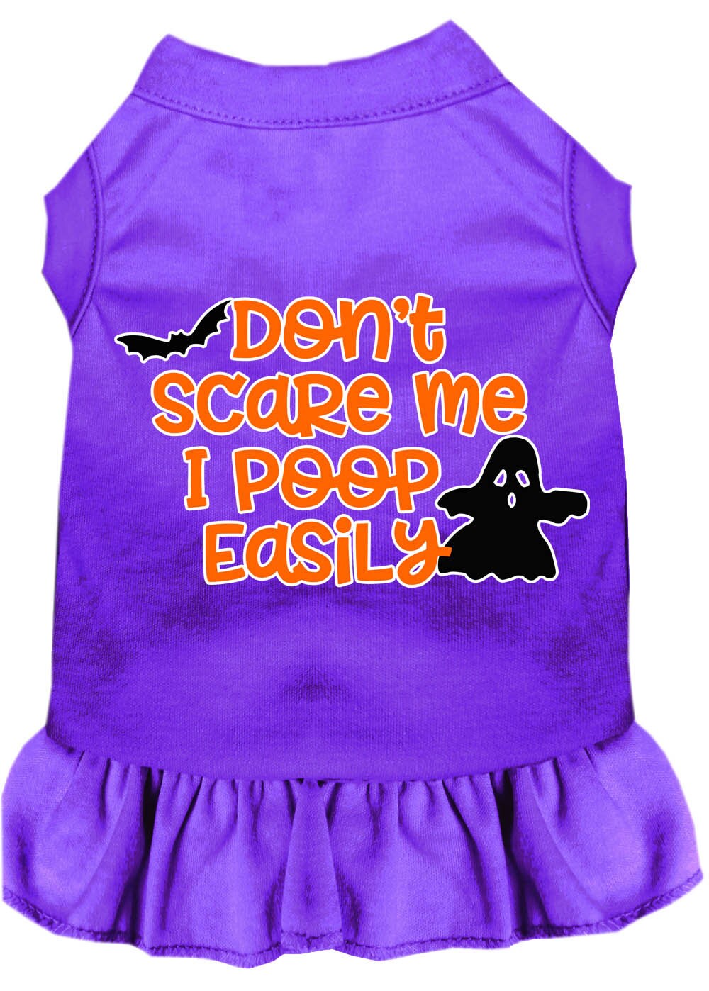 Halloween Pet Dog & Cat Dress Screen Printed, "Don't Scare Me, I Poop Easily"-2