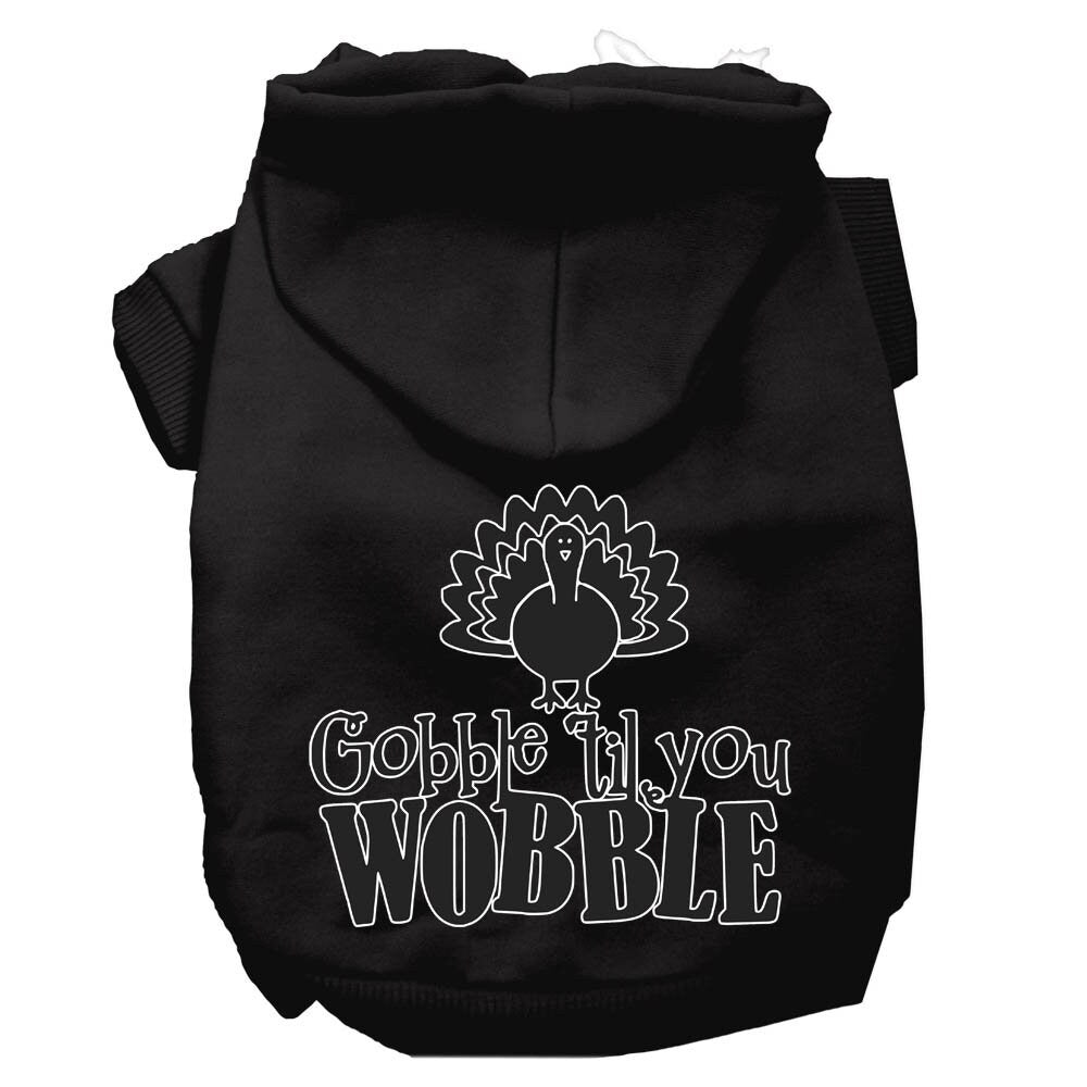 Thanksgiving Pet, Dog and Cat Hoodie Screen Printed, "Gobble 'Til You Wobble"-2