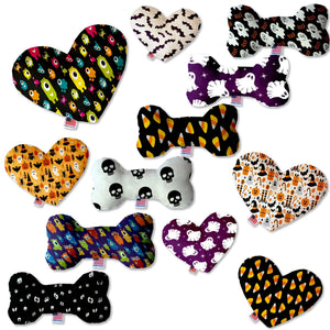 Halloween Pet & Dog Plush Heart or Bone Toy, "Trick-Or-Treat Group" (Available in different sizes, and 10 different patterns!)-0