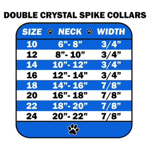 Pet and Dog Spike Collar, "Double Crystal & Yellow Spikes"-1