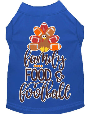 Pet Dog and Cat Shirt Screen Printed, "Family, Food & Football"-2