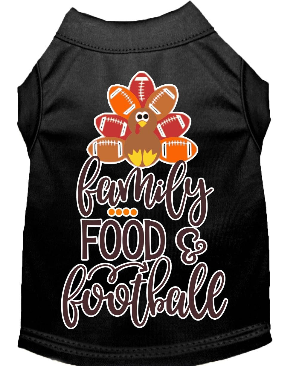 Pet Dog and Cat Shirt Screen Printed, "Family, Food & Football"-3