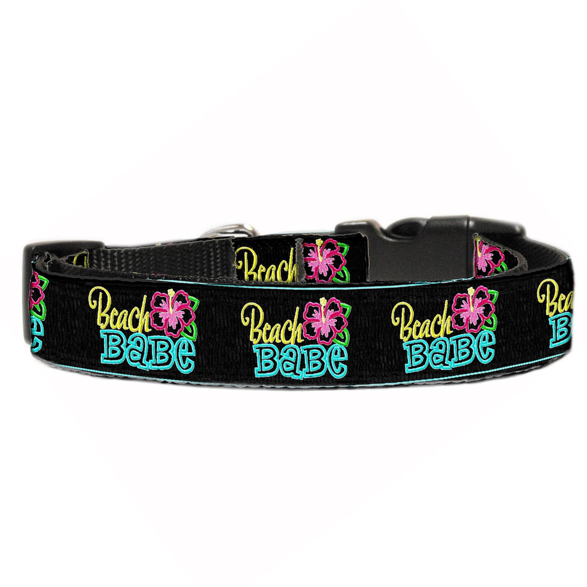 Pet Dog & Cat Nylon Collar or Leash, "Beach Babe"-0