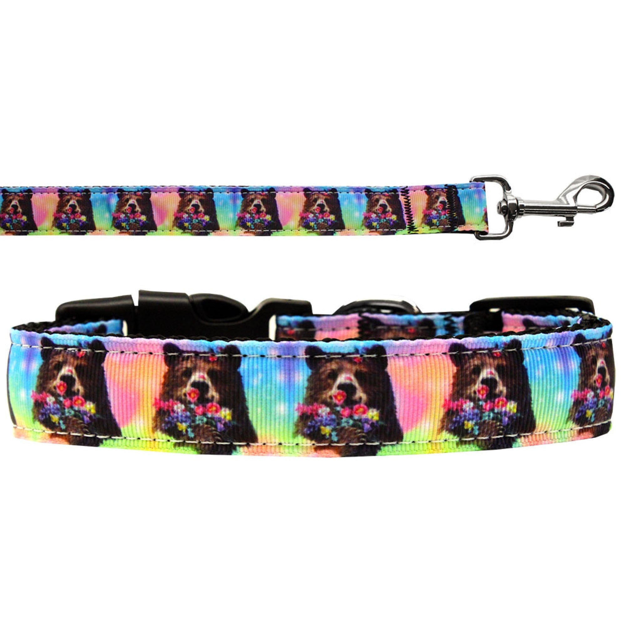 Pet Dog & Cat Nylon Collar or Leash, "Pretty Baby Momma Bears"-0