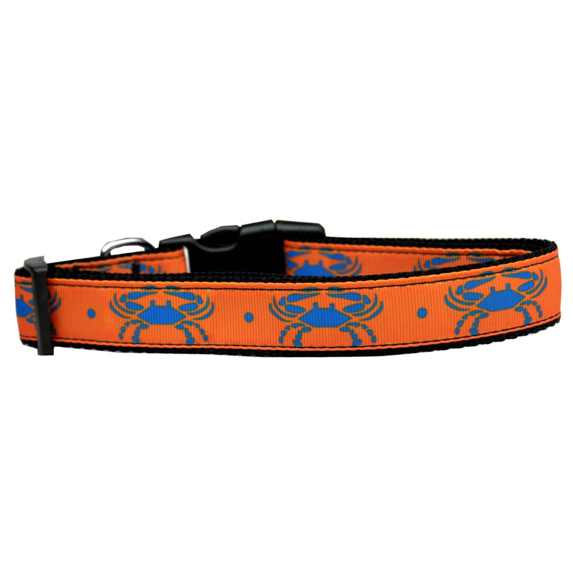 Pet Dog & Cat Nylon Collar or Leash, "Blue Crabs"-0