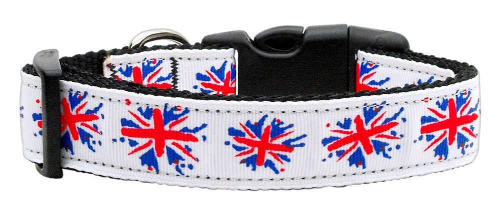 Pet Dog & Cat Nylon Collar or Leash, "Graffiti Union Jack"-2