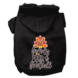 Pet Dog and Cat Hoodie Screen Printed, "Family, Food, & Football"-2