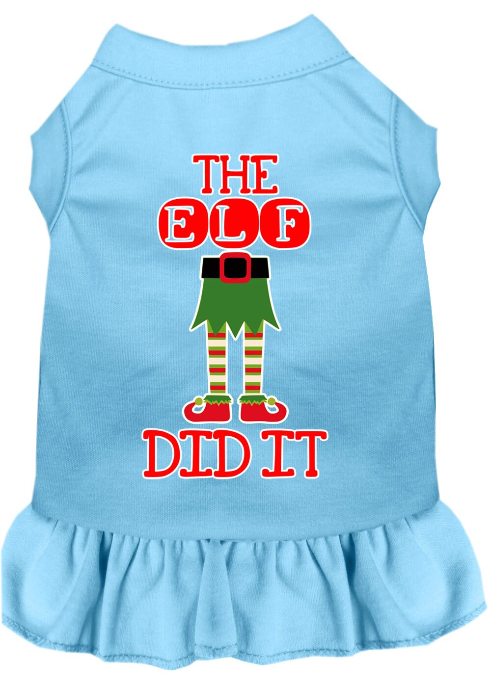 Christmas Pet Dog & Cat Dress Screen Printed, "The Elf Did It"-2