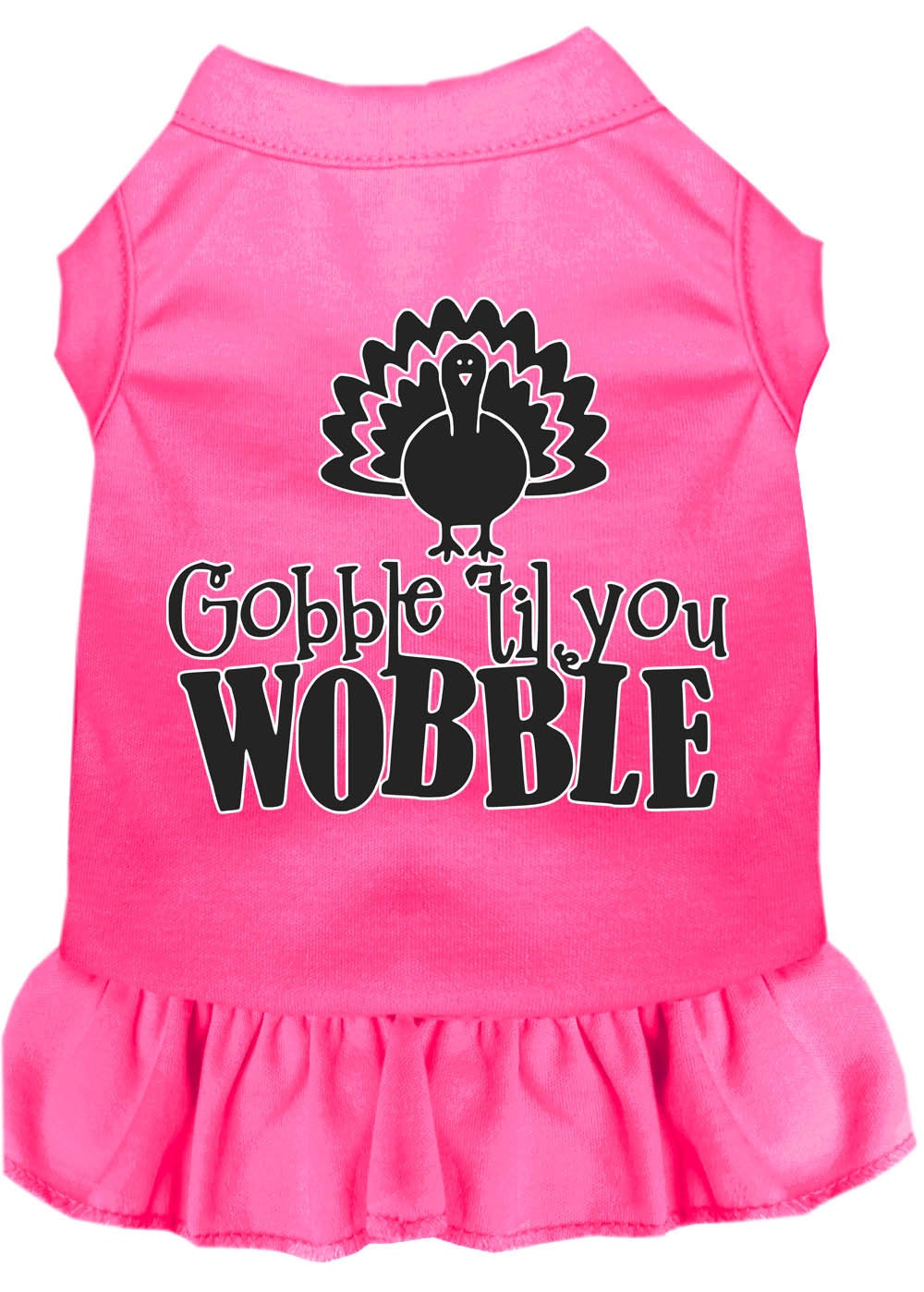 Thanksgiving Pet Dog & Cat Dress Screen Printed, "Gobble Til You Wobble"-2