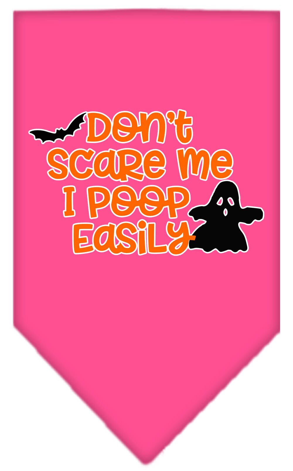 Halloween Pet and Dog Bandana Screen Printed, "Don't Scare Me, I Poop Easily"-2